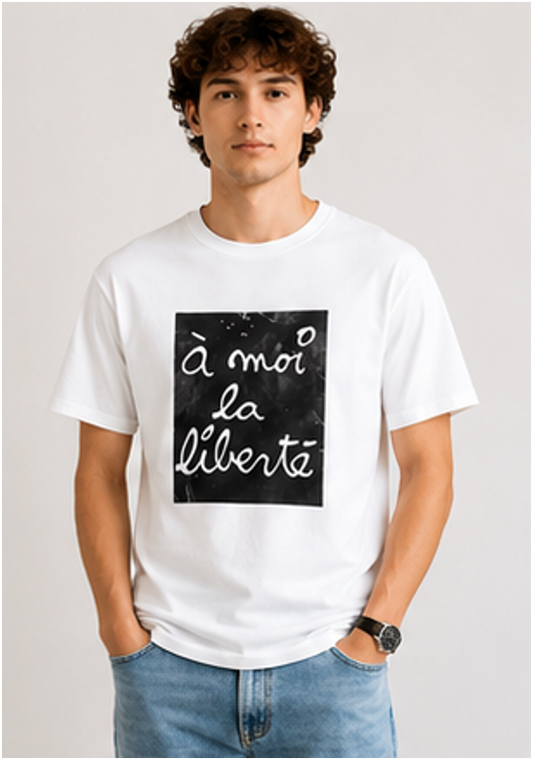 A Moi La Liberté Script Graphic T-Shirt