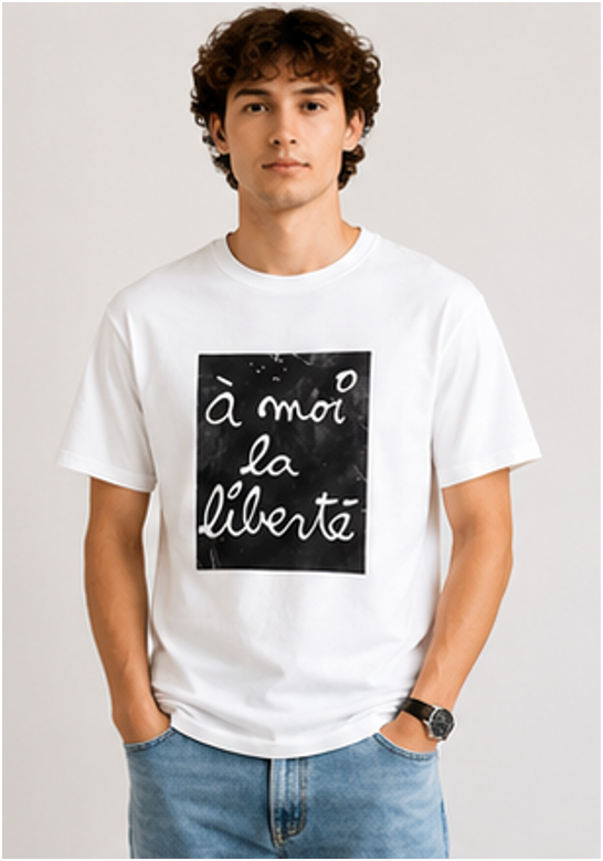 A Moi La Liberté Script Graphic T-Shirt