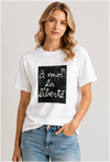 A Moi La Liberté Script Graphic T-Shirt